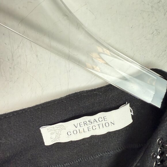 Versace Collection Yellow & Black Embellished Dress Short Sleeve Size 48 US 12 - Picture 6 of 16